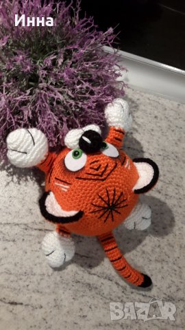 Символ на 2022 г. ТИГЪРЧЕ (оранжево), Плетена играчка, Ръчно изработена, Перфектен подарък, снимка 4 - Плюшени играчки - 34724060