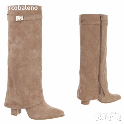 Дамски велурени ботуши на висок ток, 4цвята , снимка 5 - Дамски ботуши - 51926045