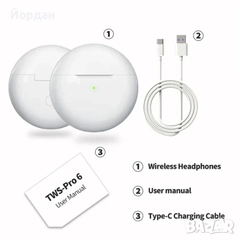 Безжични слушалки Air Pro 6 TWS Fone Bluetooth Original , снимка 17 - Безжични слушалки - 50894783