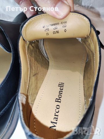Разкошни мъжки обувки от естествена кожа MARCO BONELLI №47, снимка 7 - Официални обувки - 35044062