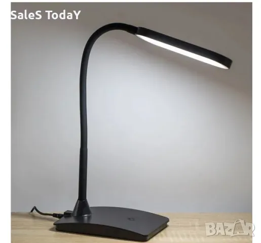 Нощна лампа, 10,5х17х23см, USB, LED Touch, черна, снимка 4 - Лед осветление - 47564134