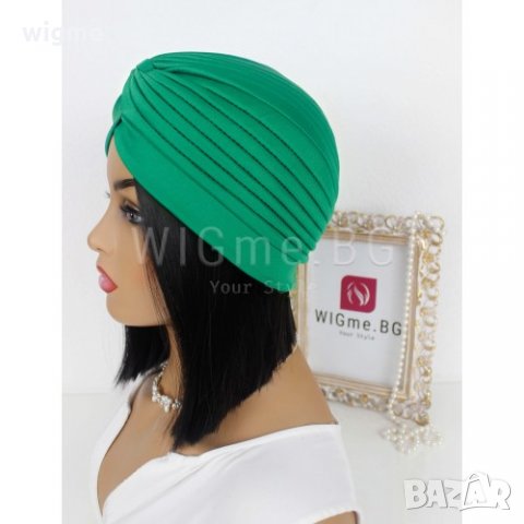 Тюрбан за коса едноцветен зелен, снимка 2 - Аксесоари за коса - 33047097