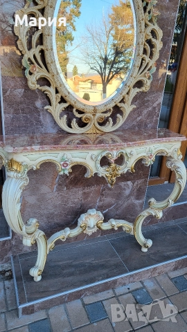 Италианска барокова конзола с огледало 016