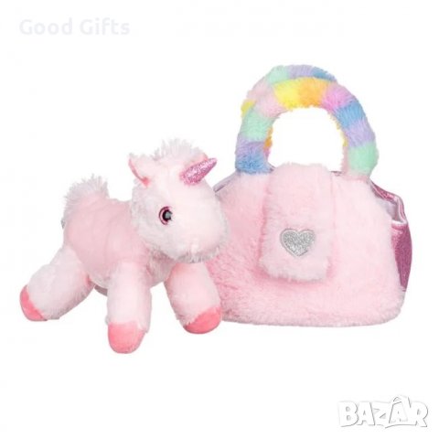 Плюшен розов еднорог в чанта, снимка 2 - Плюшени играчки - 39179192