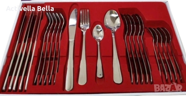 Прибори за хранене 24ч. Bohmann, кутия, неръждаема стомана, снимка 5 - Прибори за хранене, готвене и сервиране - 52585738