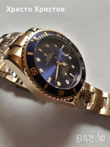 Мъжки луксозен часовник Rolex Oyster  Perpetual Submariner  Gold and blue , снимка 2 - Мъжки - 32283556