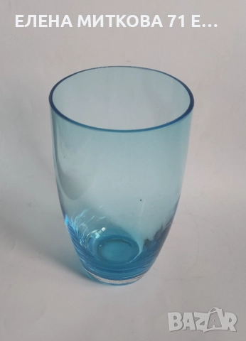 Ваза от цветно стъкло с масивна основа, снимка 2 - Вази - 52861040