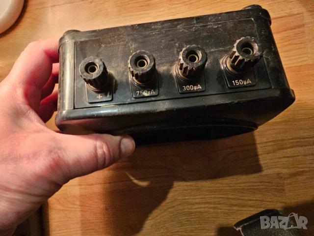 Немски Микроамперметър 0 - 150 микроампера за ценители и колекционери , снимка 3 - Друга електроника - 49106240