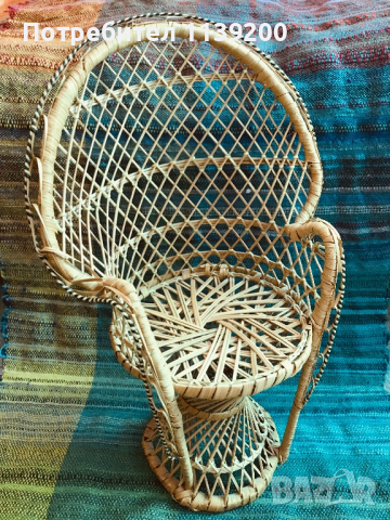 Emmanuelle колекционерски мини стол ратан за кукли декорация