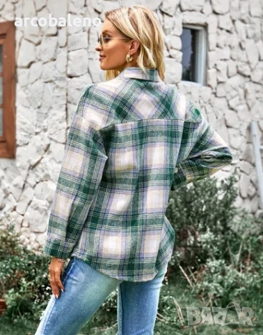 Дамска ежедневна риза-яке със средна дължина и дълги ръкави, 2цвята , снимка 12 - Якета - 51471489