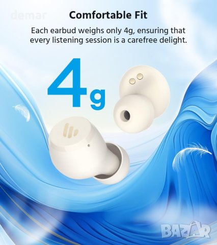 Безжични слушалки Edifier X3 Lite True Wireless Earbuds, сиви; бели, снимка 6 - Bluetooth слушалки - 43107745