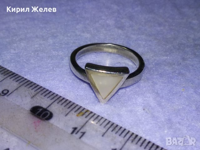 СКЪПОЦЕНЕН СРЕБЪРЕН АРТ ПРЪСТЕН СРЕБРО 925 АНГЛИЯ с ШЛИФОВАН ЛУНЕН КАМЪК 40209, снимка 3 - Пръстени - 43221574