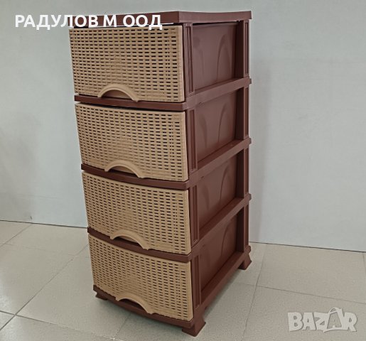 Пластмасов шкаф Ратан с 4 чекмеджета, снимка 2 - Шкафове - 43997713