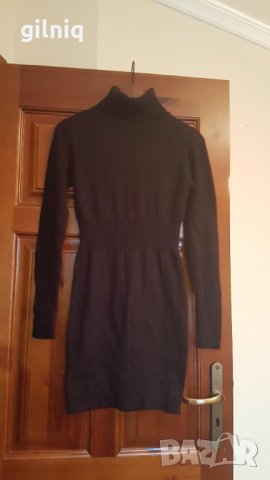 Кафява,дамска плетена рокля, S размер