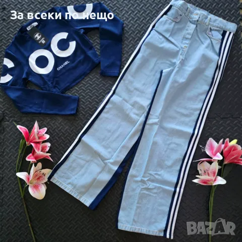 Дамски Комплект Мек Деним В Съчетание С Памук И Еластан - Различни Цветове Код VL-25, снимка 3 - Комплекти - 50248807