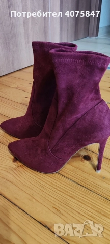 модерни велурени боти, снимка 2 - Дамски боти - 52577448