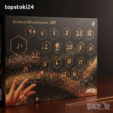 Луксозен бижутерен адвент календар, снимка 6 - Бижутерийни комплекти - 52680052