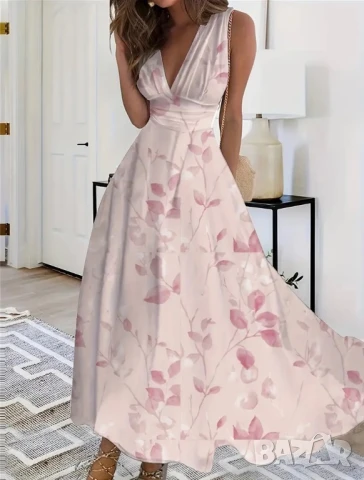 Лятна дълга рокля на цветя, снимка 1