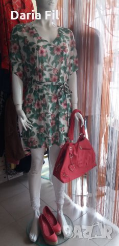 Дълга риза/Туника с коланче на цветя размер Л/ХЛ, снимка 1