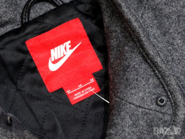 НОВО и НАМАЛЕНО! Nike WOOL LEATHER Jacket Дамско Яке Вълна + Естествена Кожа Размер М, снимка 7 - Якета - 35172033