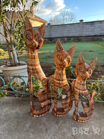 Котки от дърво, снимка 7 - Декорация за дома - 53294905