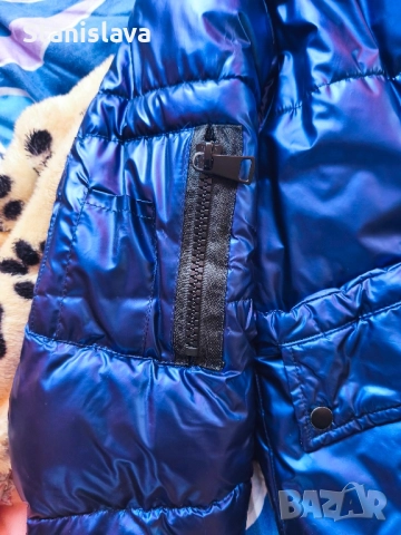 Дамско яке син металик. Зимно яке, снимка 8 - Якета - 52201555