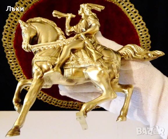 Бронзова статуетка Конник,Ездач,Ловец,1 кг. , снимка 8 - Статуетки - 51800761