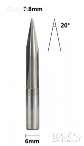 Конусен фрезер за дърворезба с цнц с връх 0.8мм