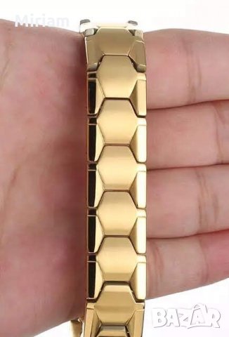 Невероятна масивна златиста магнитна гривна Меркатор с германий 50 лв., снимка 4 - Гривни - 14000749