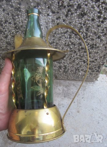 Музикална бутилка, месинг и стъкло, чукало за врата,шише, дамаджана, антика, бутилки, снимка 3 - Декорация за дома - 33342082