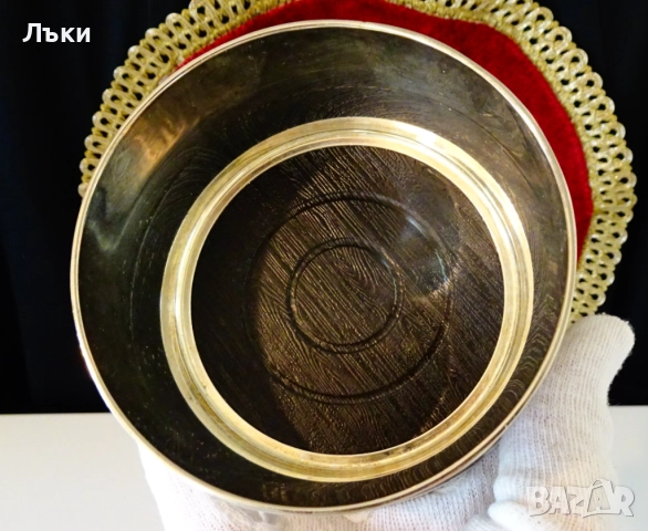 Посребрена поставка за бутилка,купа,бижутерка. , снимка 2 - Антикварни и старинни предмети - 52335313