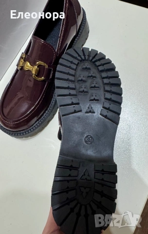 Дамски Елегантни Винени Мокасини, снимка 4 - Дамски елегантни обувки - 53027055
