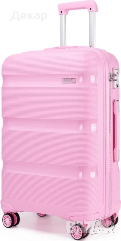 Куфар Kono K2092L Spinner 65 см, розов, полипропилен, снимка 1