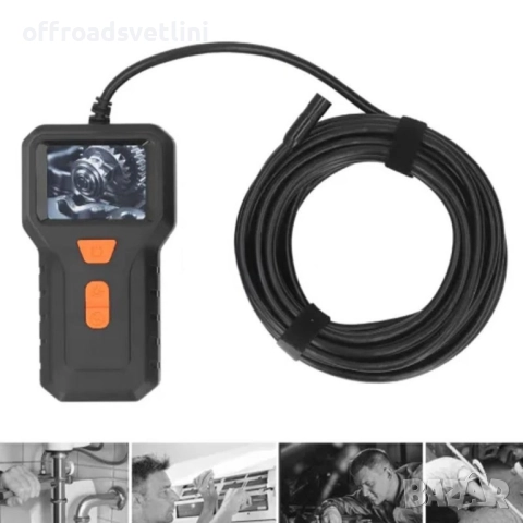 Индустриален ендоскоп – 5 метра кабел, Ø8 мм, HD камера, 2" дисплей, снимка 2 - Аксесоари и консумативи - 52471639