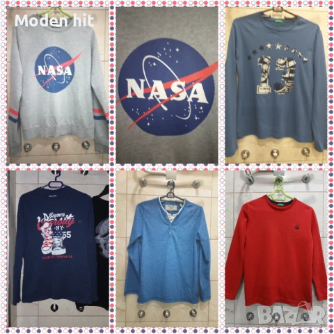 Benetton, H&M, Terranova - блузи с дълъг ръкав за момче, размер до 158/160 см.