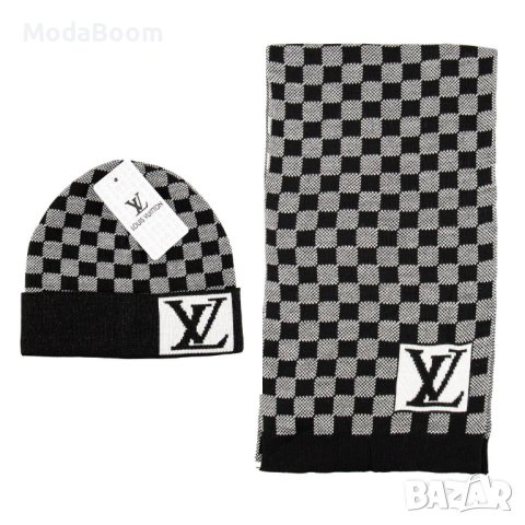 🤩Louis Vuitton стилен унисекс комплект шапка и шал🤩, снимка 1 - Шапки - 43379444