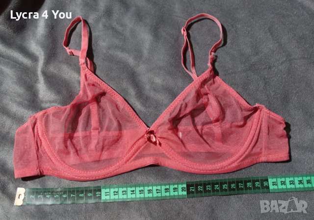 Тюлен сутиен с прозрачни чашки в цвят 'диня', снимка 3 - Бельо - 37793369