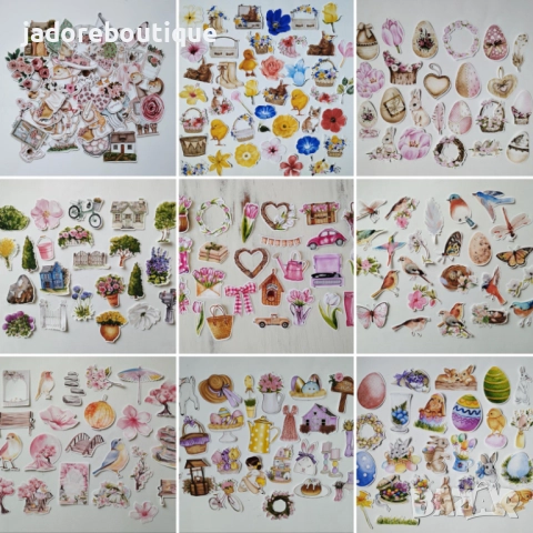 Дизайнерски стикери за скрапбук Пролет/ Великден различни видове