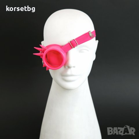 Розов стиймпънк монокъл с шипове 23763-V1- Ликвидация!, снимка 1