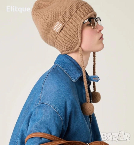 зимни плетени шапки miu miu , снимка 10 - Шапки - 52612421