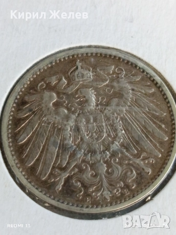 Сребърна монета 1 марка 1906г. DEUTSCHE RAICH рядка за КОЛЕКЦИЯ 20794, снимка 7 - Нумизматика и бонистика - 51486848