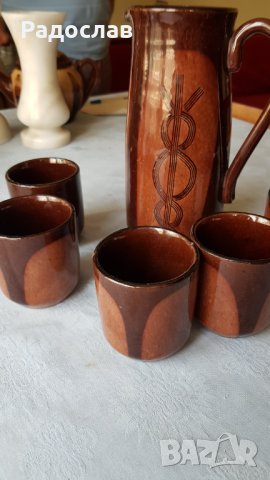 Комплект керамичен кана чаши , снимка 6 - Чаши - 33339276