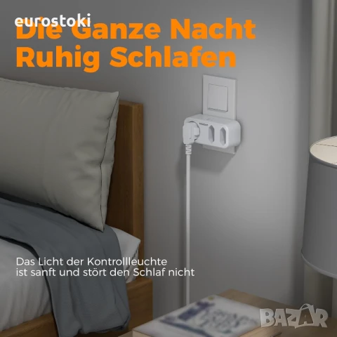 TESSAN Троен щепсел за контакт,  с USB C и USB A, 3600 W , снимка 2 - Друга електроника - 50966428