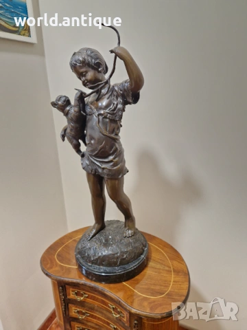 Уникална антикварна бронзова френска фигура статуетка скулптура , снимка 5 - Антикварни и старинни предмети - 53160938