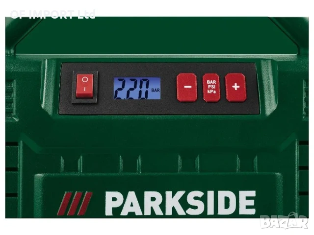 Преносим Компресор с Дигитален Дисплей PARKSIDE 12V/230V PMK 150 A1, снимка 2 - Компресори - 53369911