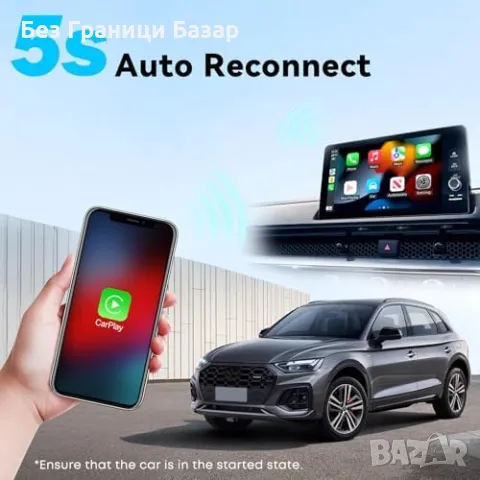 Нов компактен безжичен CarPlay адаптер Лесен и удобен за кола и iPhone, снимка 8 - Друга електроника - 48306491