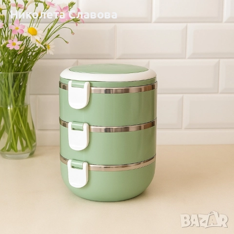 Ефективна и практична тройна кутия за съхранение на храна, снимка 6 - Кутии за храна - 51852541
