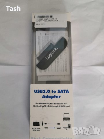 Адаптер LogiLink от USB 2.0 към SATA, снимка 2 - Кабели и адаптери - 29024847