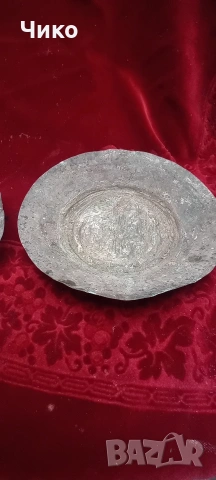 2бр стари медни калайдисани чиний, снимка 2 - Антикварни и старинни предмети - 53054163
