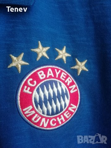 Bayern Munich Adidas Polo оригинална тениска XL Munchen синя рядък модел Байерн Мюнхен , снимка 3 - Тениски - 43107427